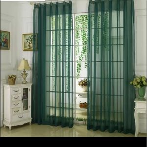 Dark green sheer curtains